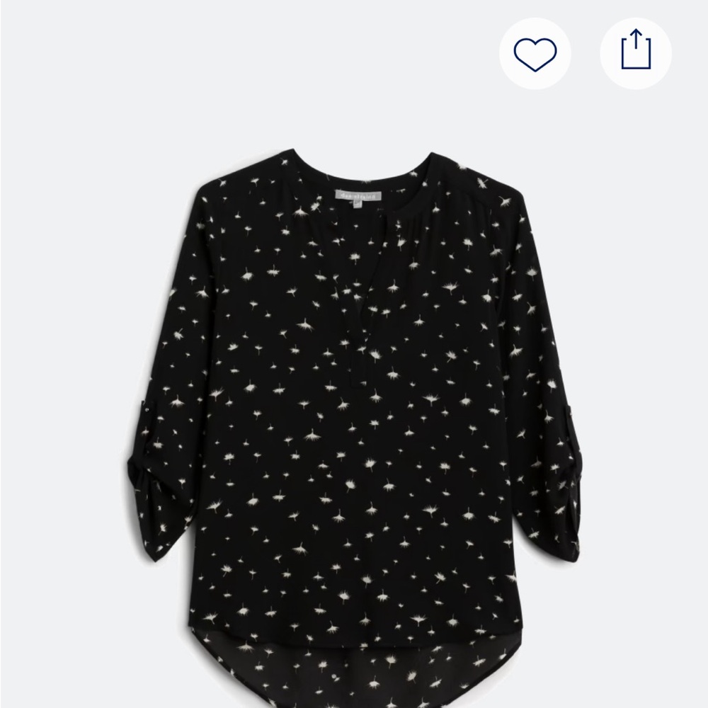 Daniel Rainn Koda Split Neck blouse with White Accents